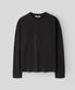 세미크롭 헨리넥 롱슬리브 티셔츠_블랙