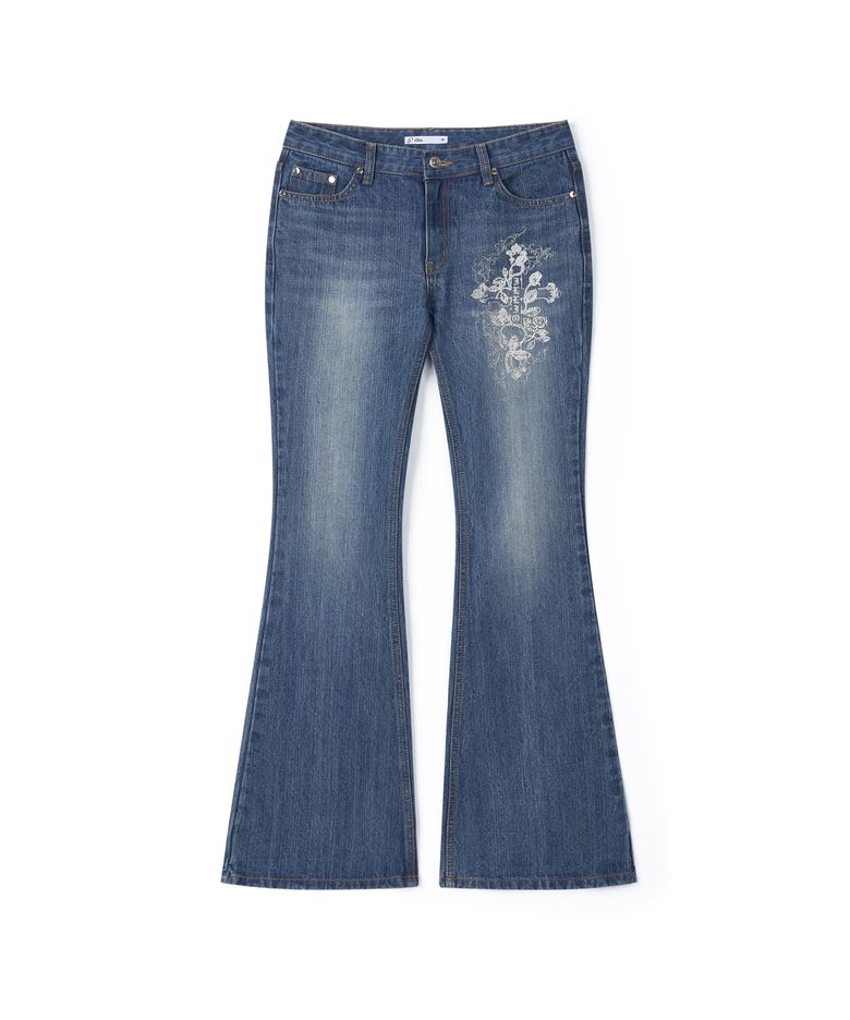Blue Cathy Cross bootscut denim