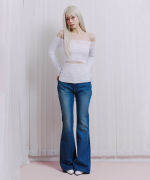 Blue Cathy Backpocket bootscut denim