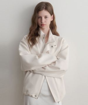 les Ivory tweed half blouson