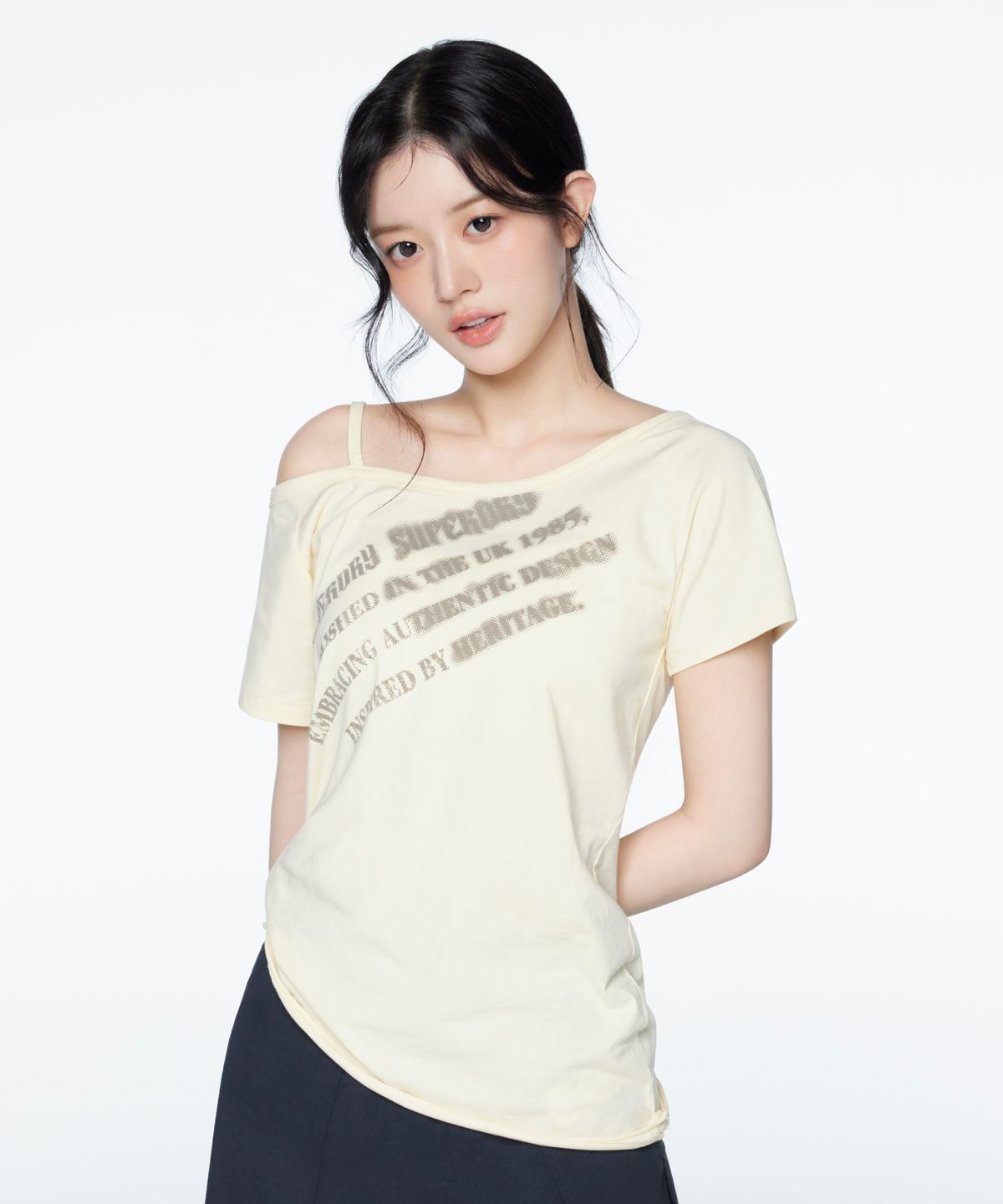 슈퍼드라이(SUPERDRY) 우먼스 스크립트 티셔츠 라이트엘로우 SDFISCQ55LYE