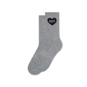 HEART LONG CREW SOCKS (MELANGE)