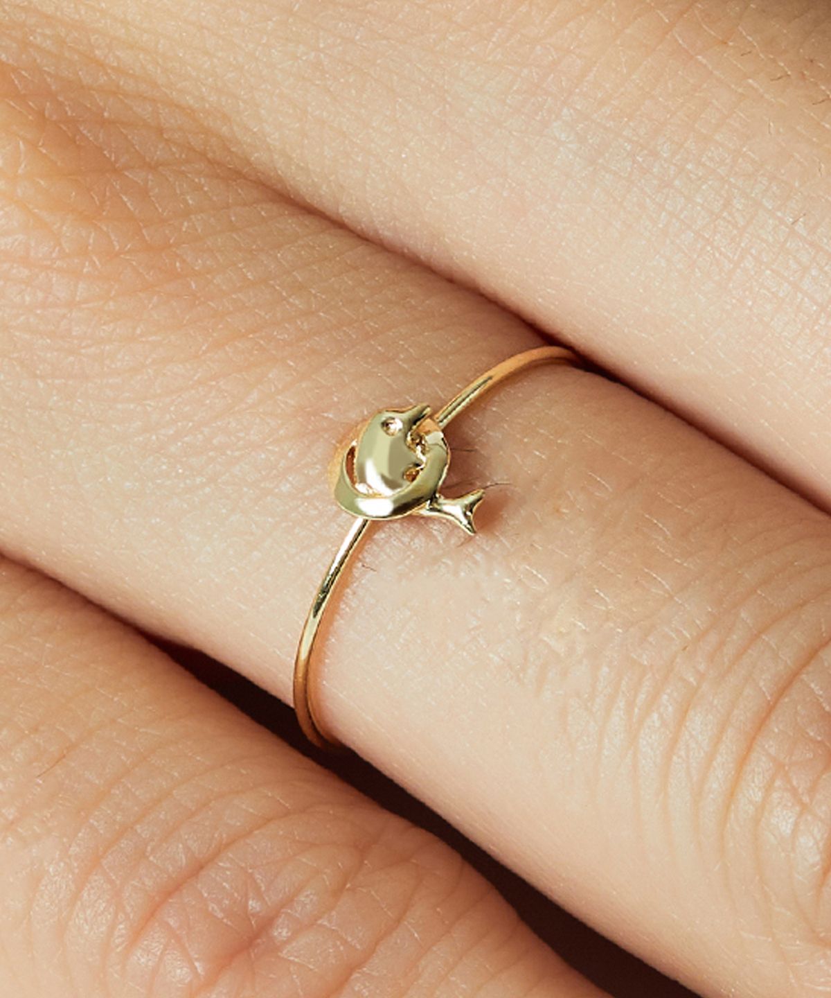 엘렌쥬얼리(HELENE JEWELRY) 14K 점핑 돌고래 미스 링 금 실 반지