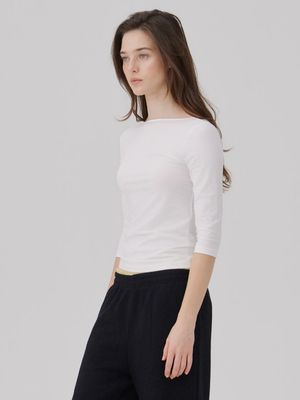 Convertible Three-quarter sleeve top White