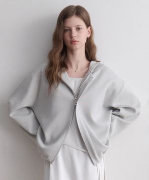even hood knit Jacket (sky)