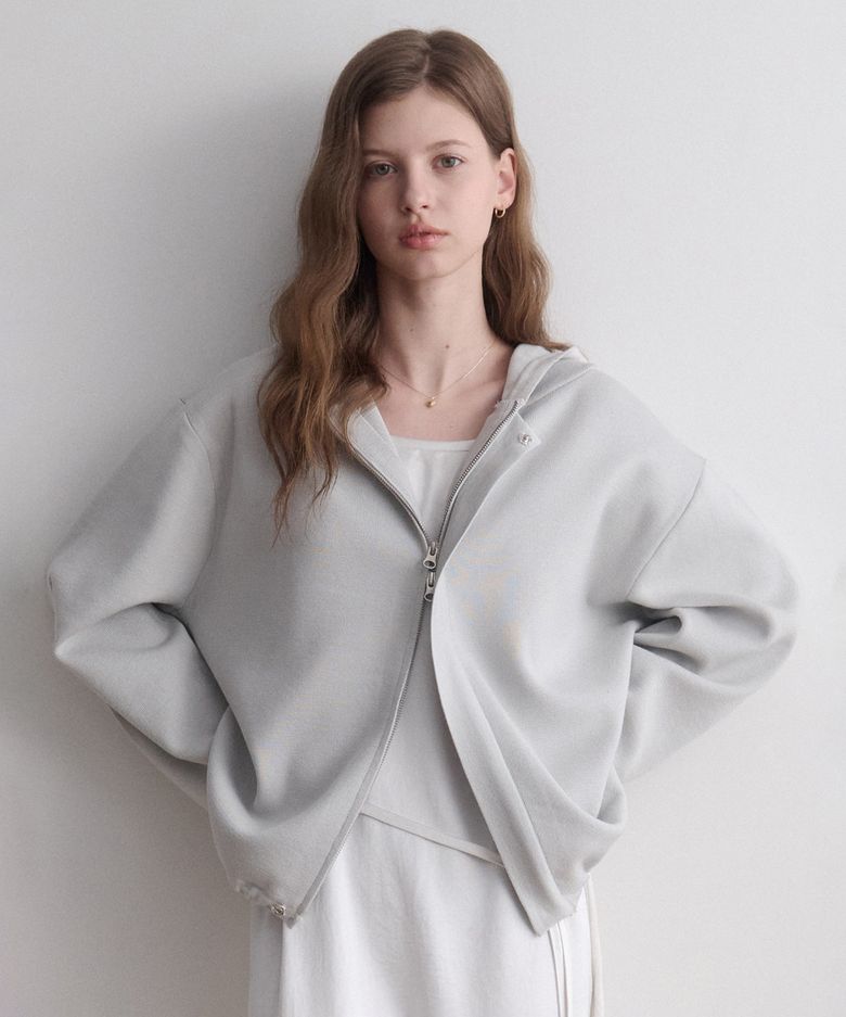 even hood knit Jacket (sky)