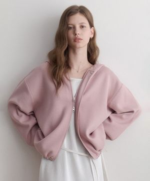 even hood knit Jacket (pastel pink)
