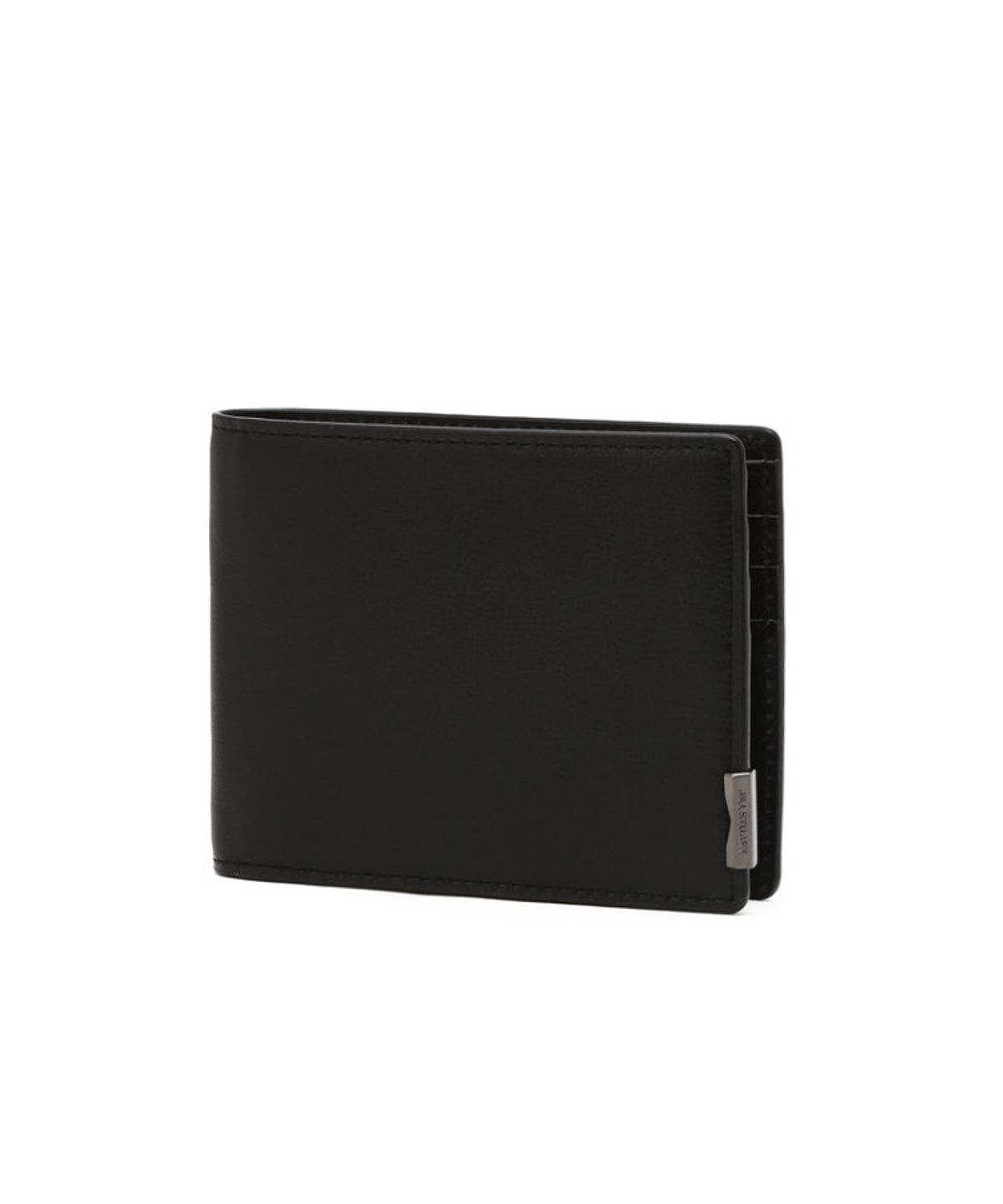 질스튜어트 맨 액세서리(JILLSTUART MEN ACC) 블랙 로고장식 소가죽 반지갑 JUWA6F500BK