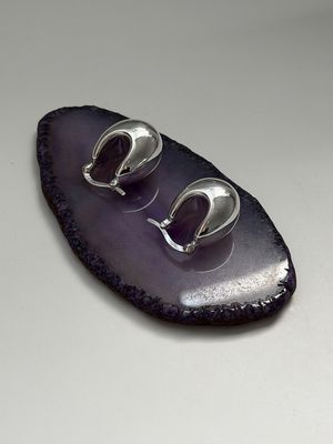 [925실버] 볼륨 파우치 이어링