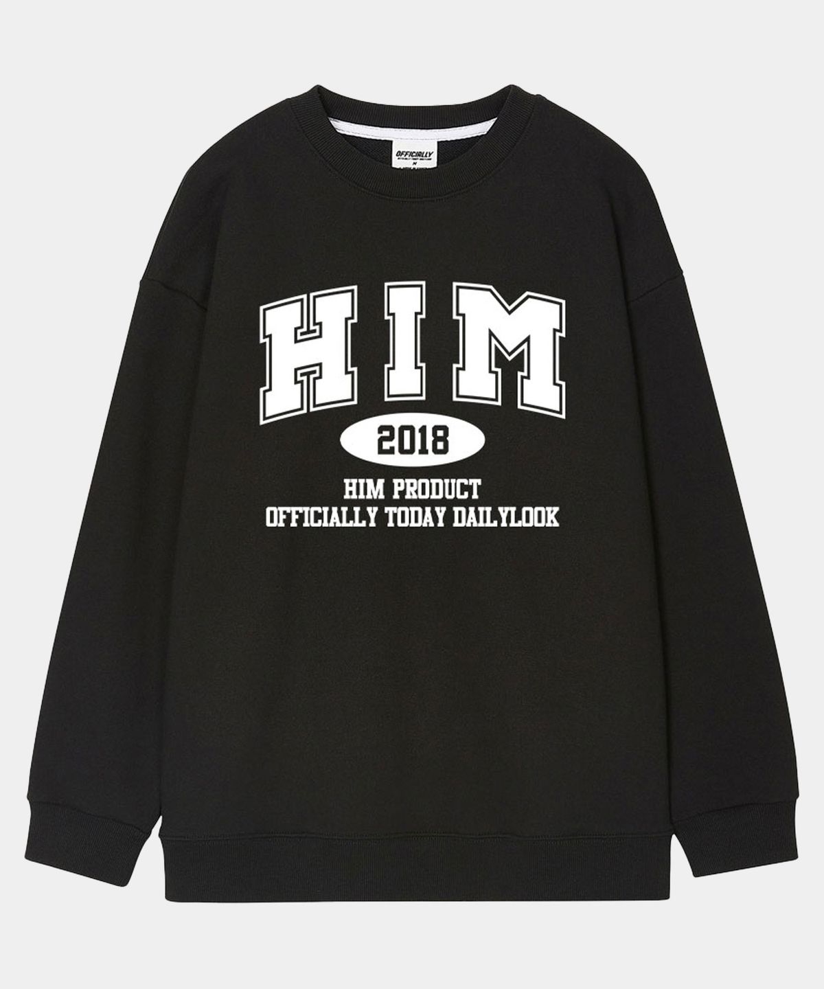 오티디(OTD) HIM컬리지 맨투맨 블랙