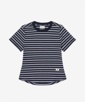 NBNEG2W442 / WOMEN 에센셜 핏티드 스트라이프 반팔티  (NAVY)