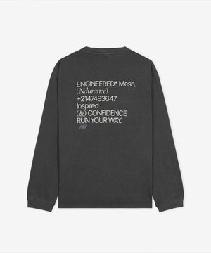 NBNDG21333 / UNI Ndurance 레터링 긴팔티 (CHARCOAL)