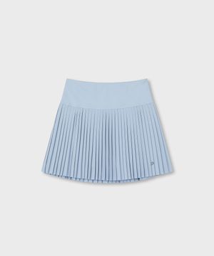 W 하이웨이스트 우븐 플리츠 스커트
