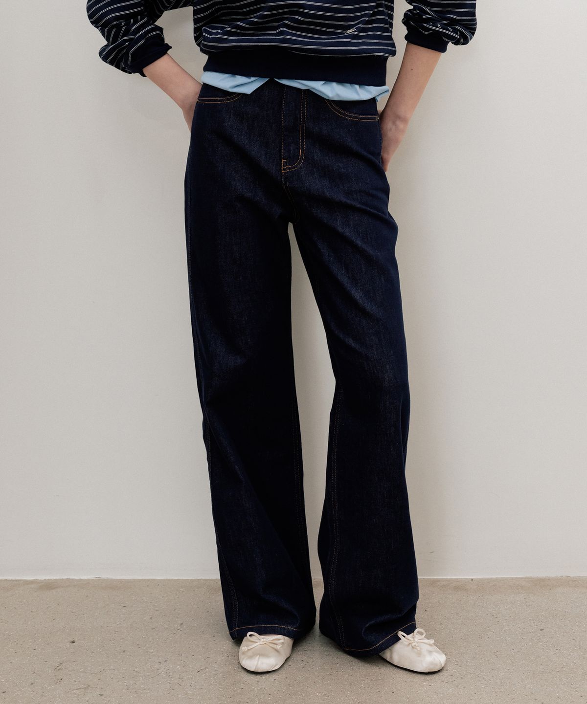 르메메(LEMEME) Parisien Semi-Wide Denim BleuIndigo