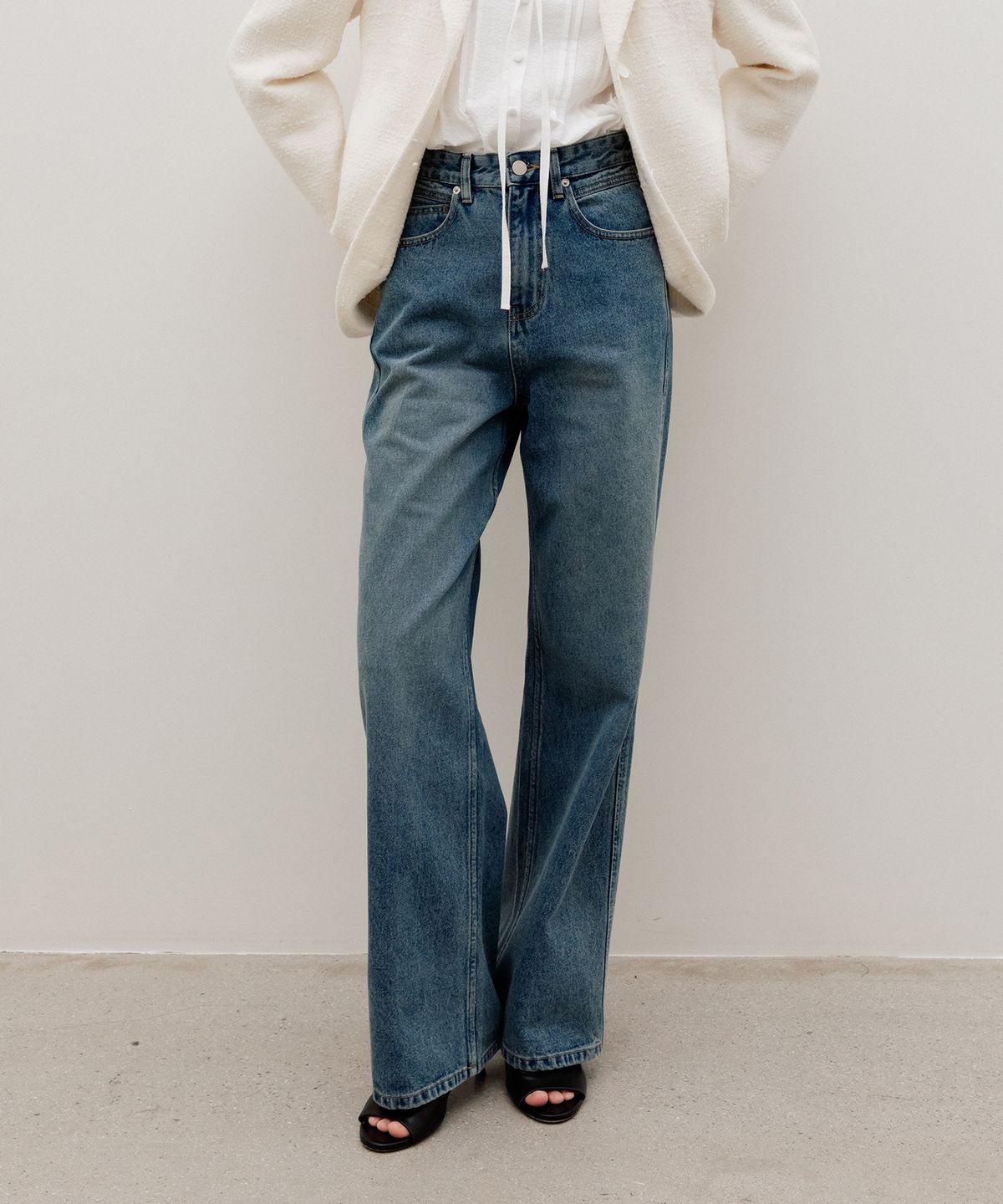 르메메(LEMEME) Parisien Semi-Wide Denim BleuParisien
