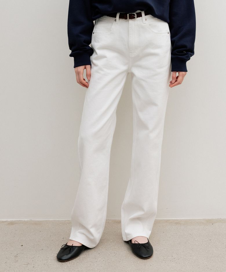 Parisien Classic Straight Denim Blanc