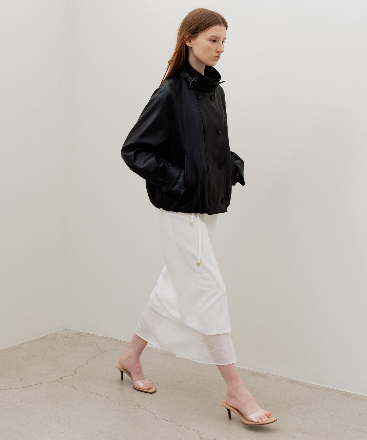 르메메(LEMEME) Elene Sheer Layered Skirt White