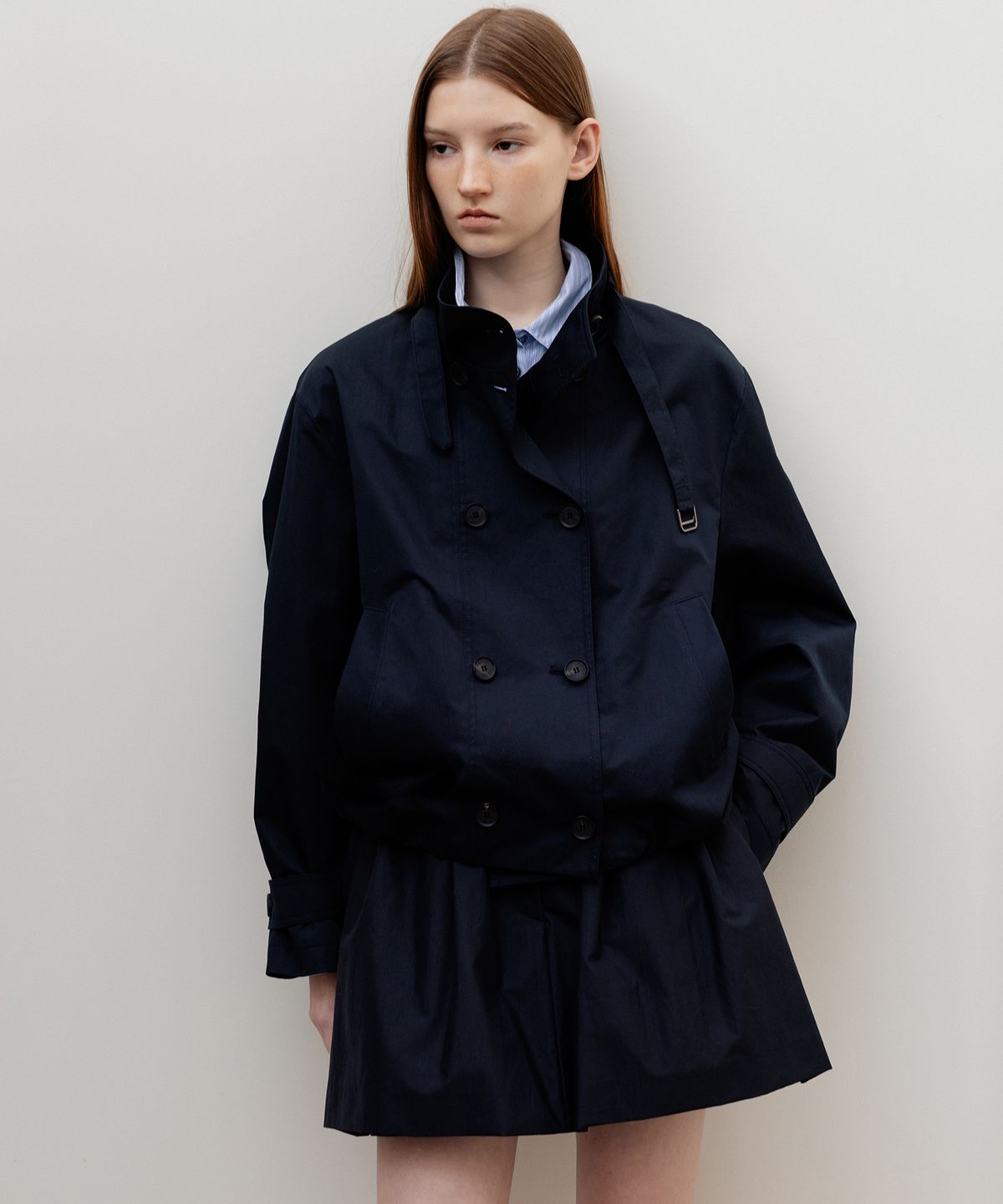르메메(LEMEME) Mouchou Volume Shorts Navy