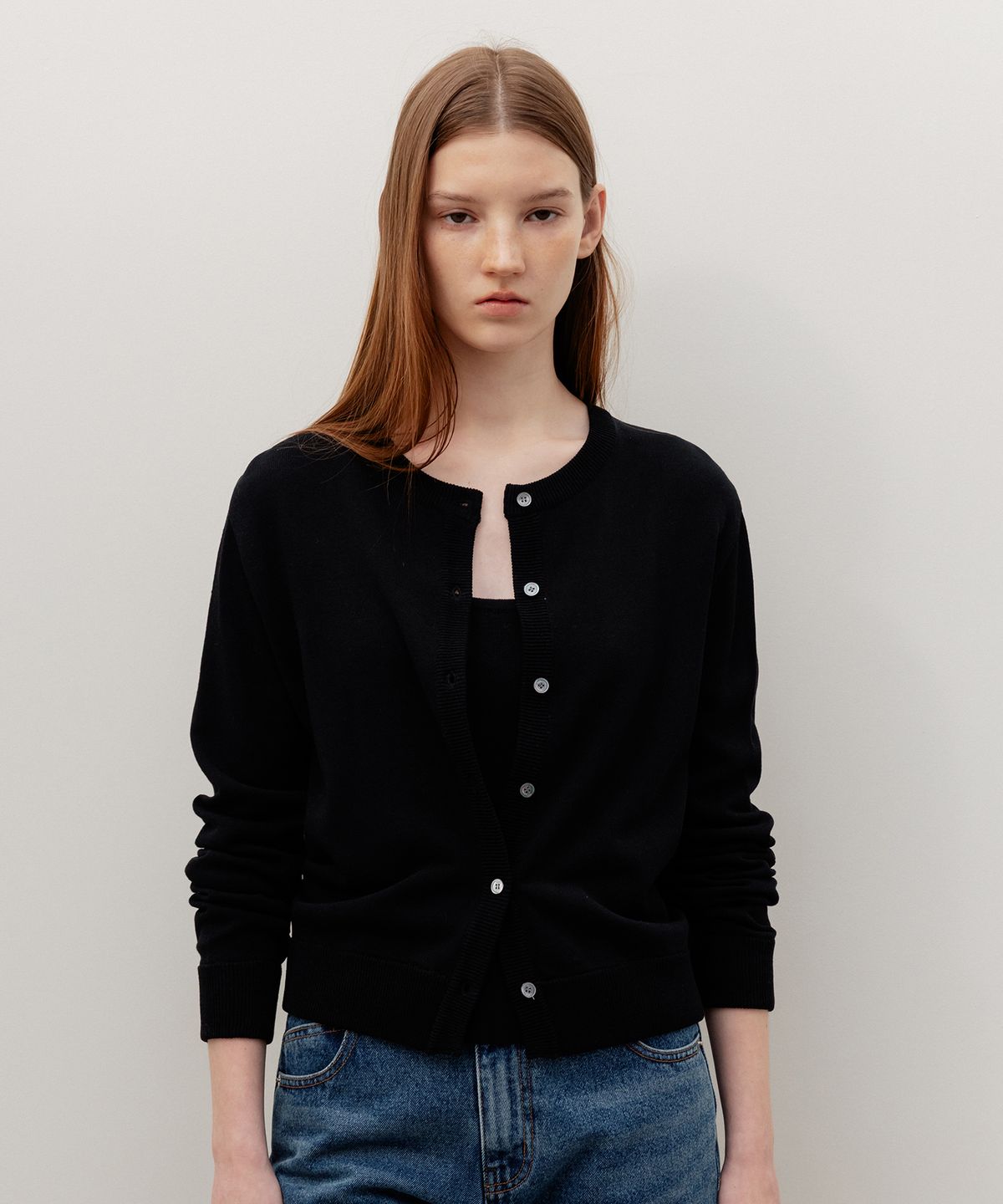 르메메(LEMEME) Lena Bustier Layered Cardigan Set Black
