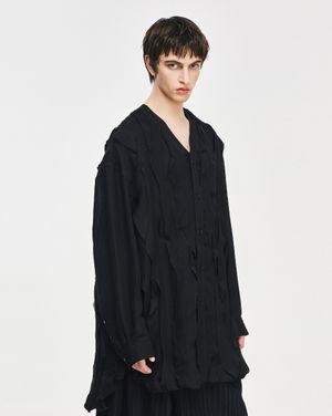 송지오 컬렉션 프래그먼트 카라리스 셔츠 블랙 SI2SH701BK