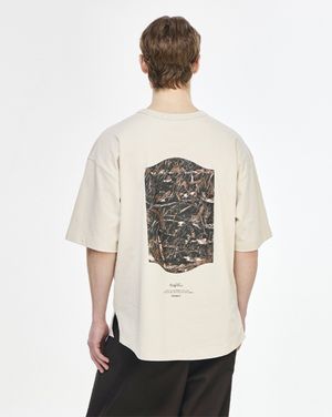 송지오 컬렉션 크로싱 스트로크 페인티드 티셔츠 크림 SI3TS718CR