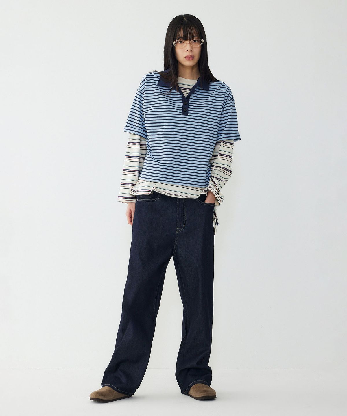 스튜디오 톰보이(STUDIO TOMBOY) 데님 백밴딩 팬츠_인디고 9176262981