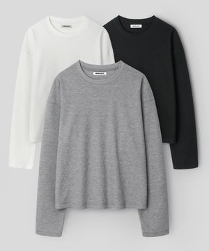 크롭 써멀 와플 롱슬리브 티셔츠_3COLOR