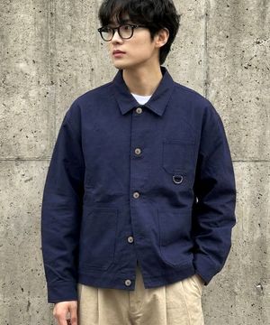 크롭 프렌치 워크 자켓 네이비
