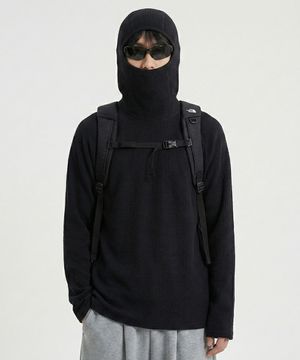 와플 바라클라바 액티브 후드 블랙