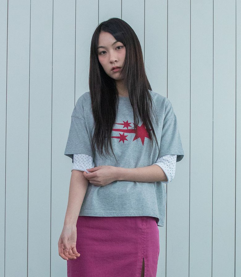 3STAR BIG CROP TEE_GREY(NG2GMFT531A)