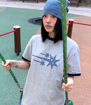 CHECK 3STAR BASIC RINGER TEE_GREY(NG2GMUT537A)
