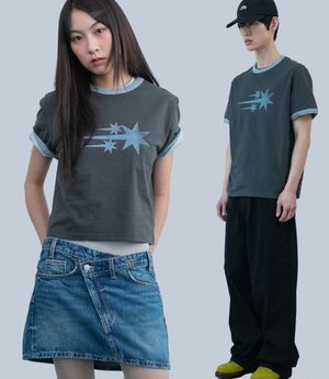 VINTAGE 3STAR BASIC RINGER TEE_CHARCOAL(NG2GMUT538A)