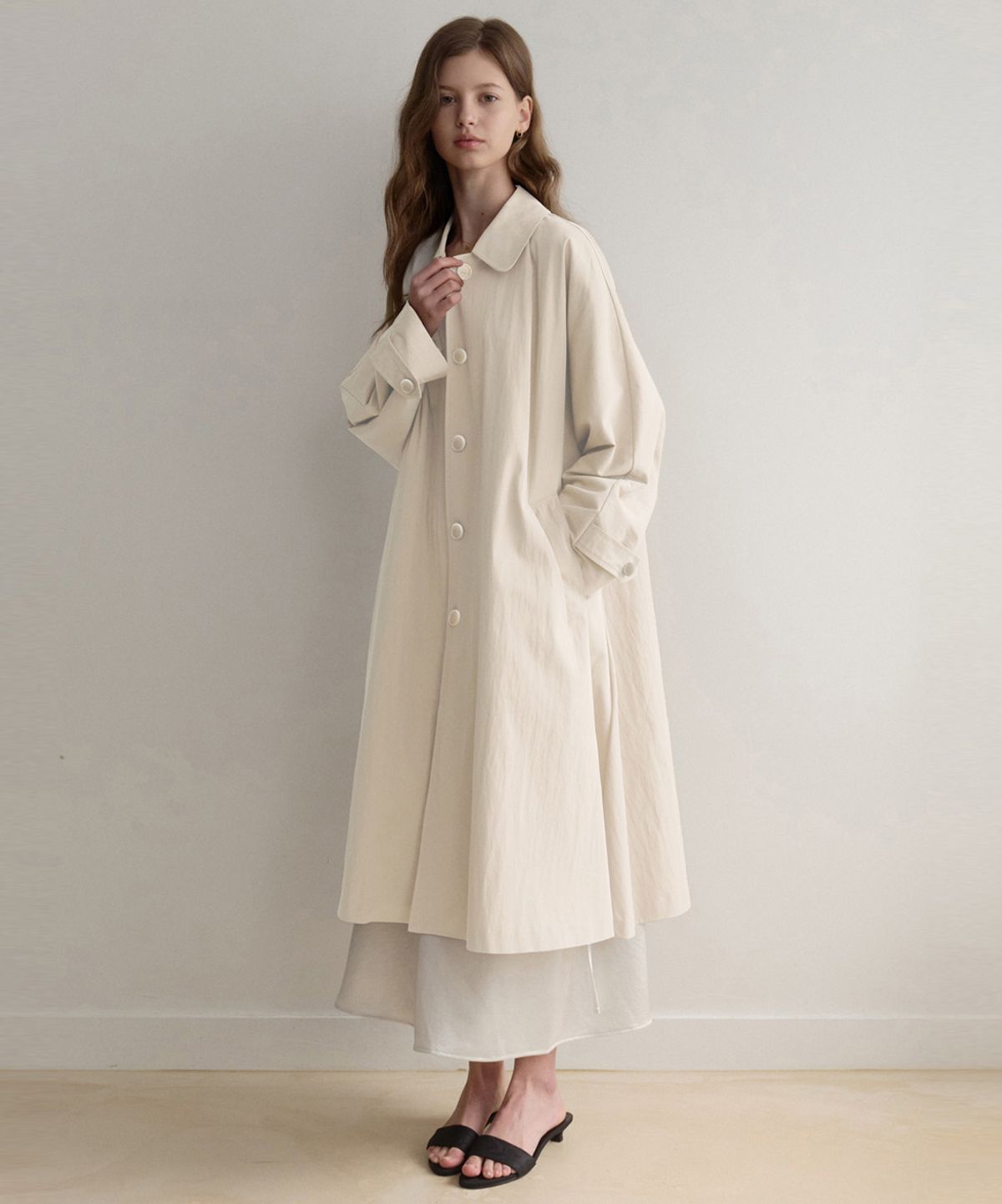 르나브(LENAV) Les mac Coat (ivory)