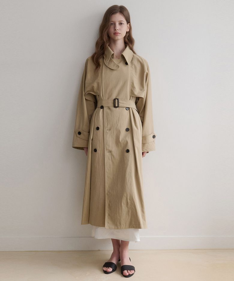 les trench cape coat (beige)