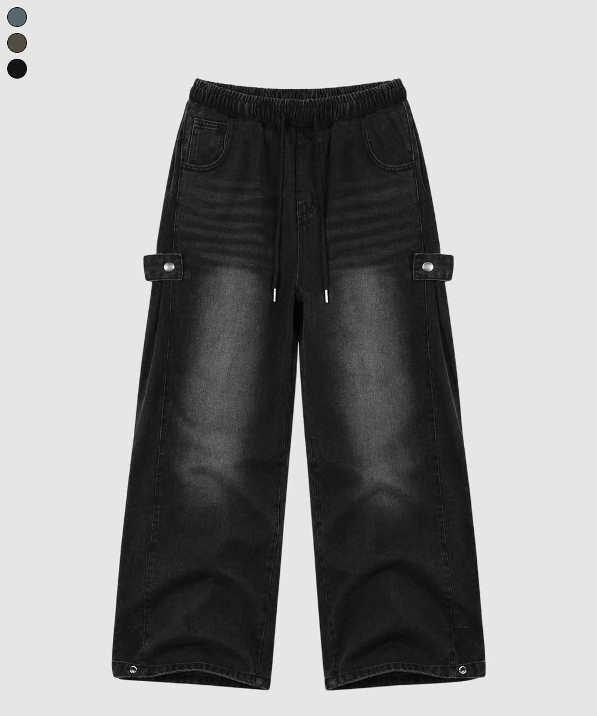베이직라벨(BASIC LABEL) Curve side pintuck wide denim pants 3 Color [BLBD_4502]