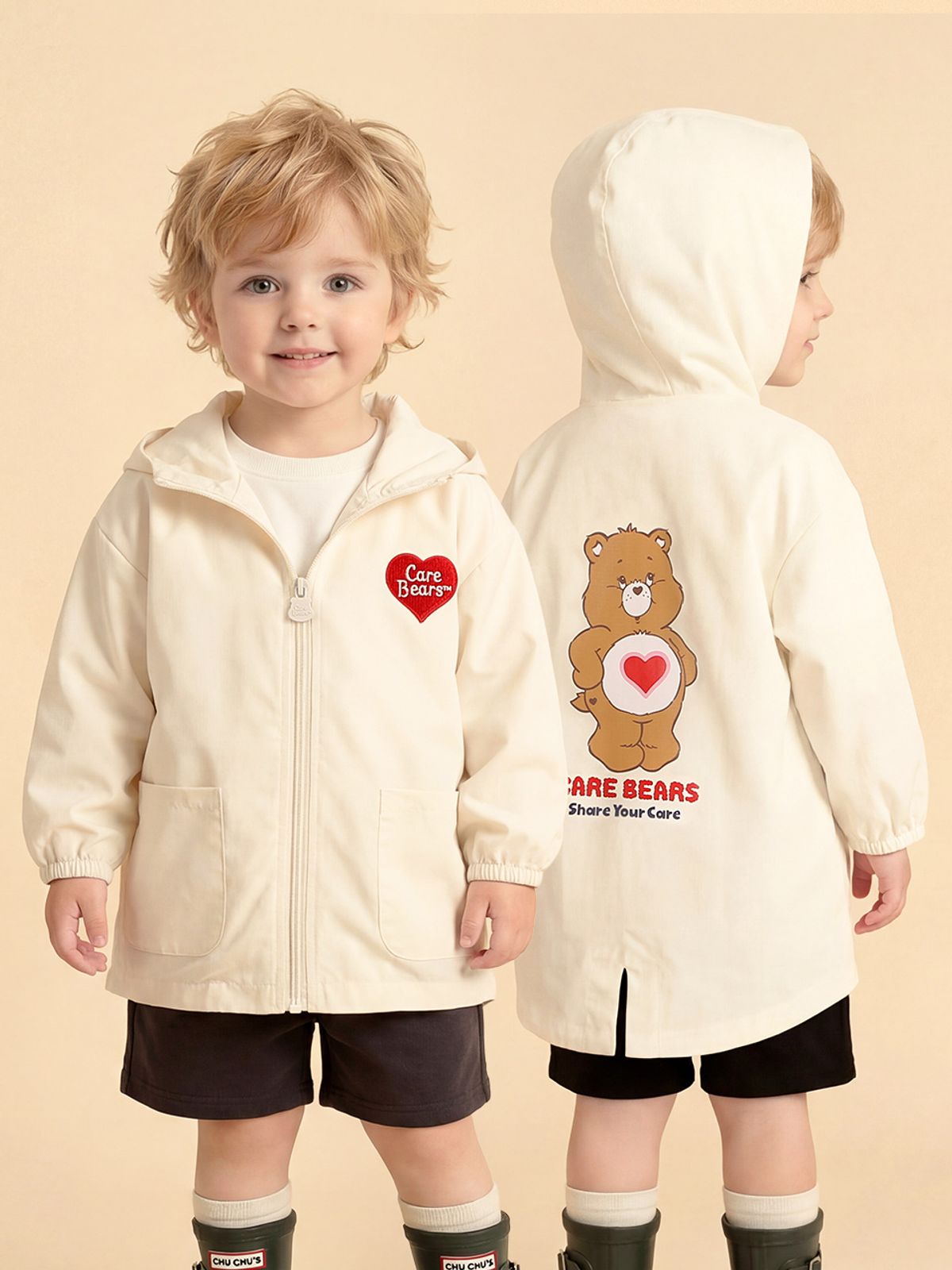 케어베어(CAREBEARS) 텐더하트베어 후드사파리점퍼