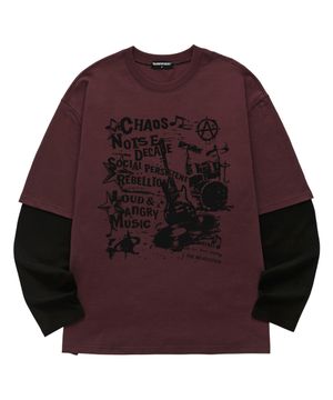 레이어드 CHOAS MUSIC 롱슬리브 (VVLL0222) 버건디
