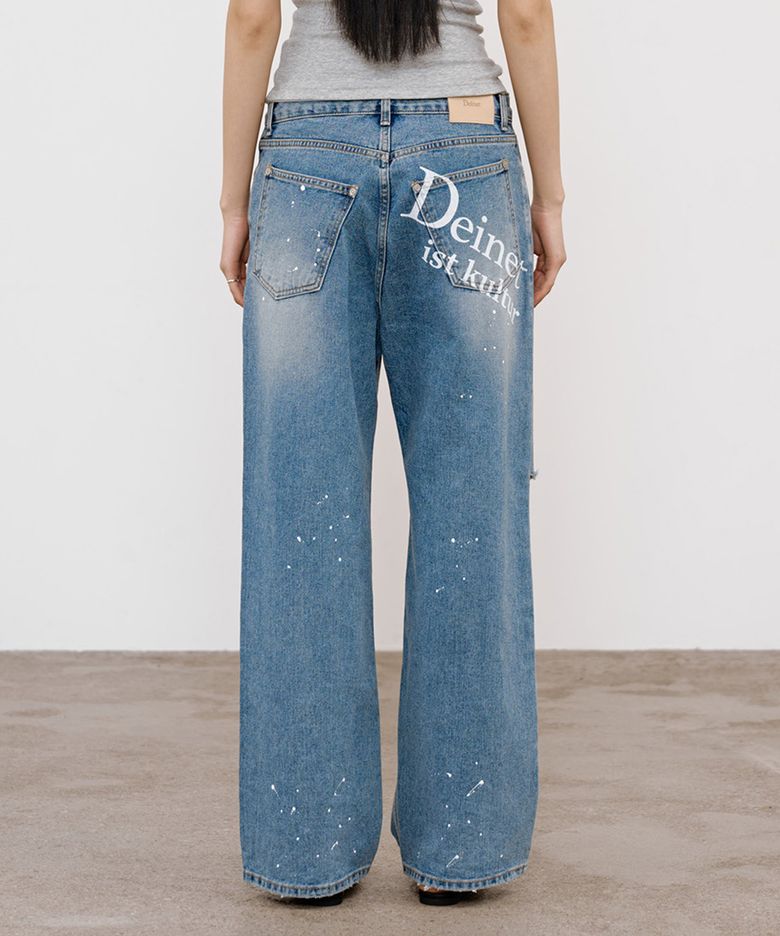 PAINTED LOGO POINT JEANS IN BLUE