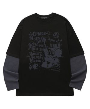 레이어드 CHOAS MUSIC 롱슬리브 (VVLL0222) 블랙