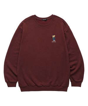 MINI BEAR 맨투맨 (SMLS038) 버건디