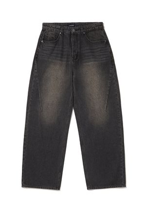 페이드 워싱 다트 볼륨 데님 팬츠 D그레이 ANA1EL32ADG