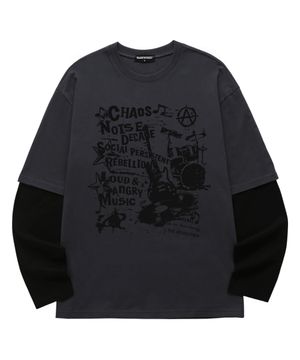 레이어드 CHOAS MUSIC 롱슬리브 (VVLL0222) 차콜
