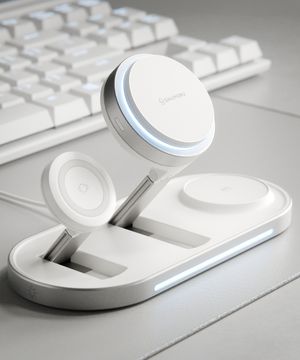 아이폰·갤럭시·애플워치·갤럭시워치·에어팟·버즈  맥세이프 마그네틱 무선충전 거치대 M-듀얼폴드 쿨러터보 3 in 1 Qi2.2 인증 애플·삼성 전체 호환 올인원 멀티 휴대폰 거치대