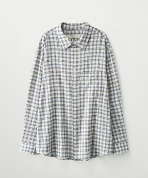 [라이즈PICK] 오버 사이즈 체크 셔츠 블루