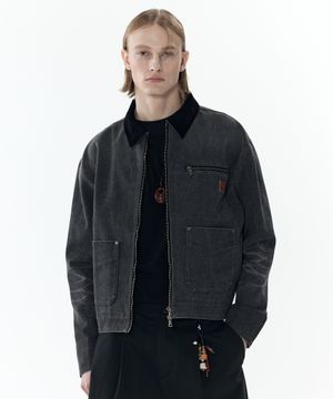 유틸리티 캔버스 워크 자켓 [블랙]