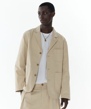 워시드 코튼 루즈핏 자켓 [베이지]