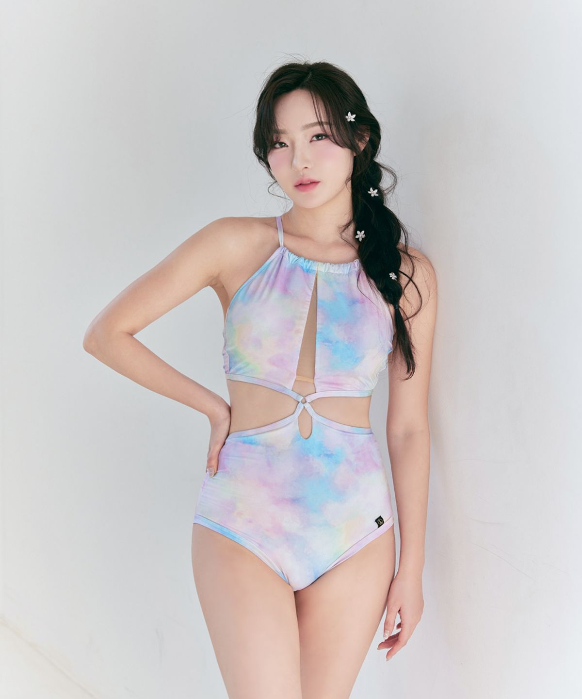 포리즈(PORRIZ) [포인세티아_아쿠아블루] 백스트랩 하이웨스트 모노키니