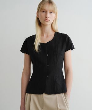 CELIA BUTTON BLOUSE (BLACK)