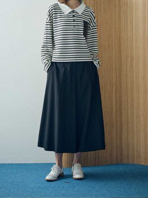 버튼 디테일 플레어 팬츠 ESFDVPT13BST