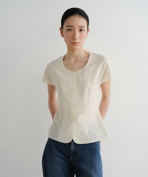CELIA BUTTON BLOUSE (CREAM)